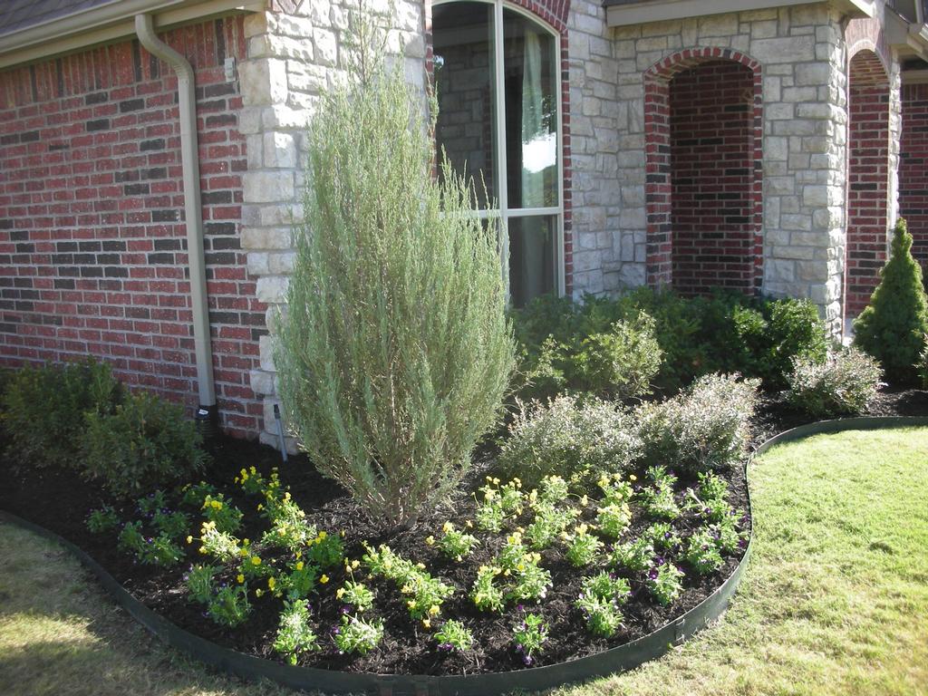 Front yard corner planting from Harbor Landscape in Broken Arrow, OK 74014
